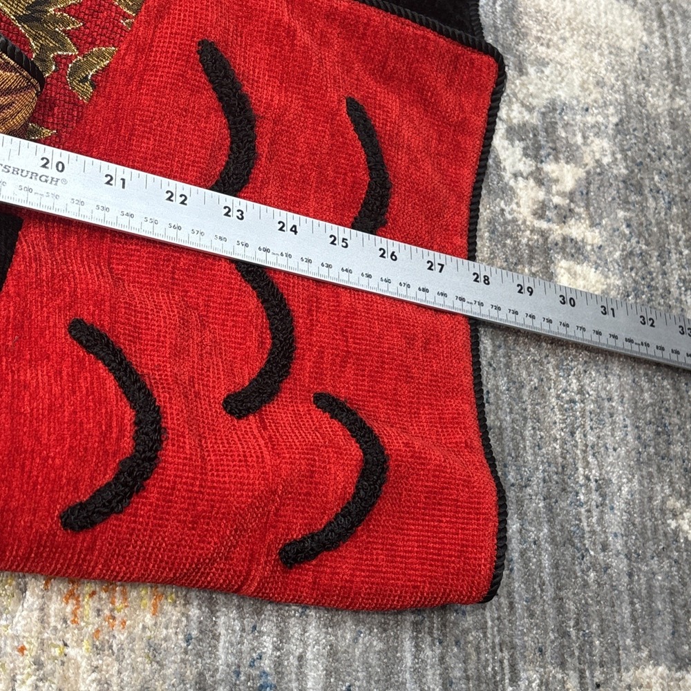 Vintage Allure Red Black Embroidered Patchwork Jacket Womens Large Artsy Classic - Picture 10 of 13